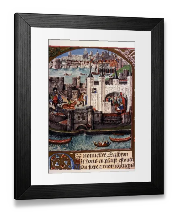 Framed Print : HISTORY - TOWER OF LONDON View of Tower of London, and London bridge, in the Time of Henry VII