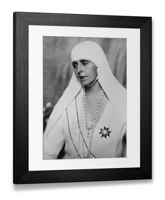 Framed Print : A Royal widow. Queen Marie of Romania, a fine new exclusive portrait. September 1930