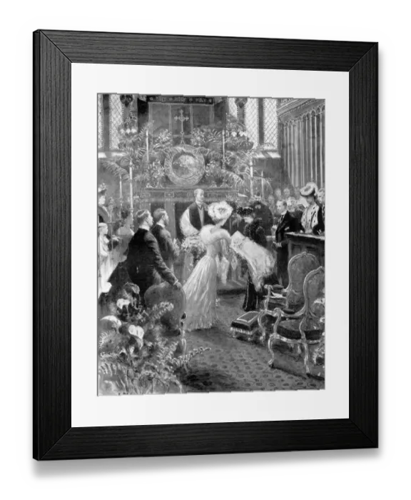 Framed Print : The Queen as Godmother at the christening of Prince Henry of Plesss infant son in the Chapel Royal Framed Print : The Queen as Godmother at the christening of Prince Henry of Plesss infant son in the Chapel Royal