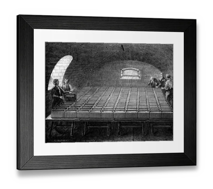 Framed Print : William Hyde Wollaston constructed this huge electric battery for Humphrey Davy to Framed Print : William Hyde Wollaston constructed this huge electric battery for Humphrey Davy to