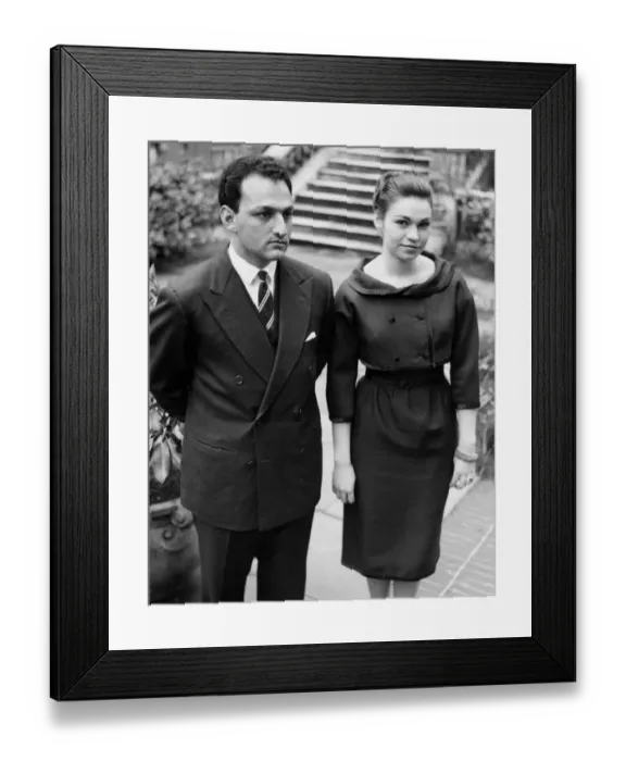 Framed Print : Nizams grandson weds Turkish Student Seen at Hyderabad House in London are newly