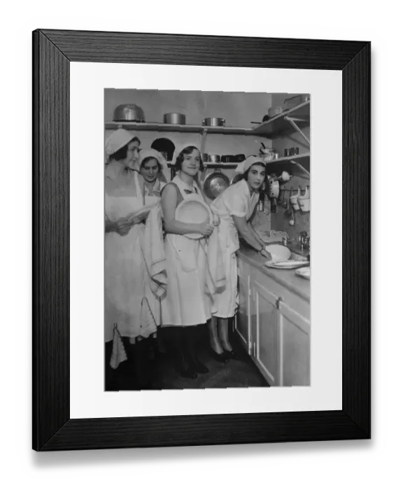 Framed Print : A Royal cook. Princess Ingrid of Sweden, photographed while working at the Cooking Framed Print : A Royal cook. Princess Ingrid of Sweden, photographed while working at the Cooking