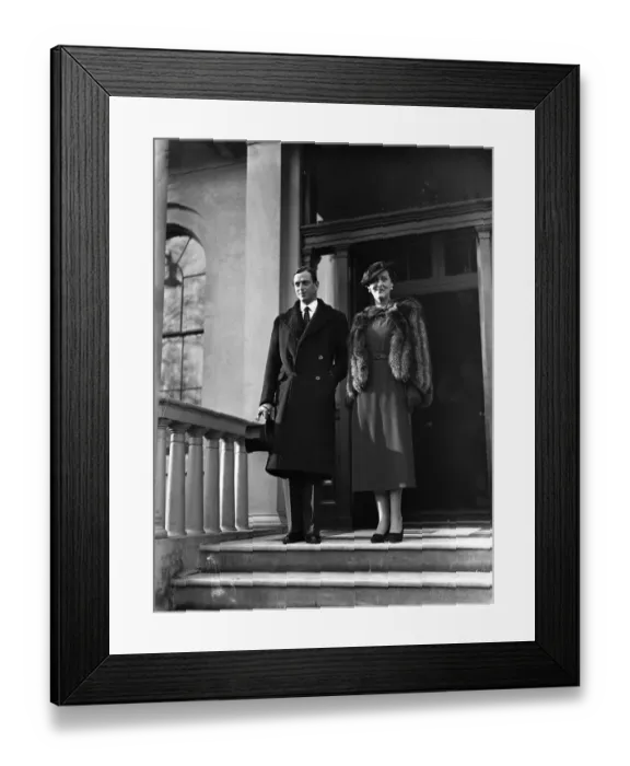 Framed Print : The Duke and Duchess of Kent leaving their home in Belgrave Square for the Christening Framed Print : The Duke and Duchess of Kent leaving their home in Belgrave Square for the Christening