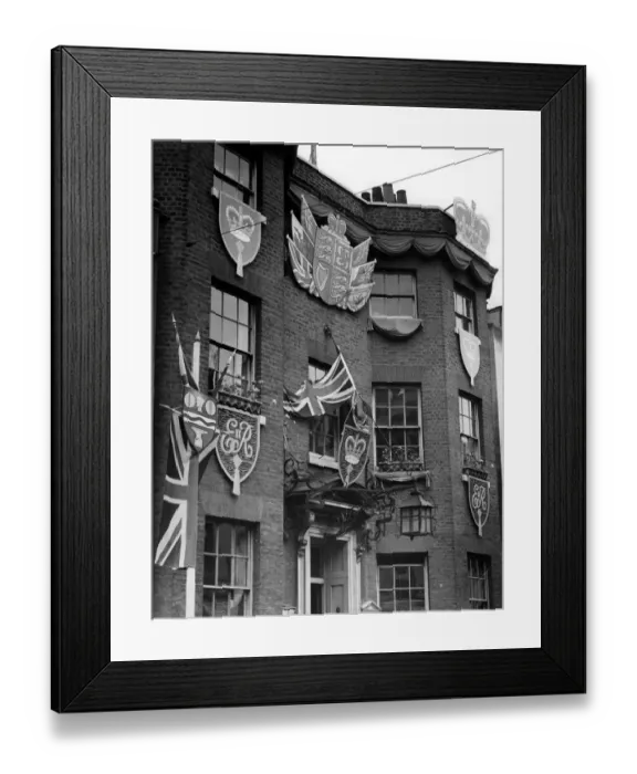 Framed Print : Coronation Decortations Council Offices Dartford May 1953