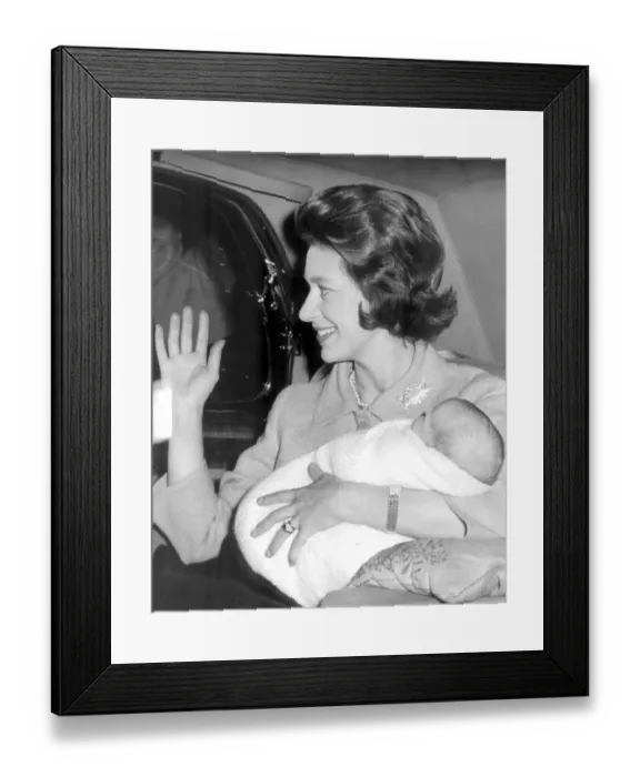 Framed Print : Princess Margaret goes home with her baby David Albert Charles ( Viscount Linley Framed Print : Princess Margaret goes home with her baby David Albert Charles ( Viscount Linley