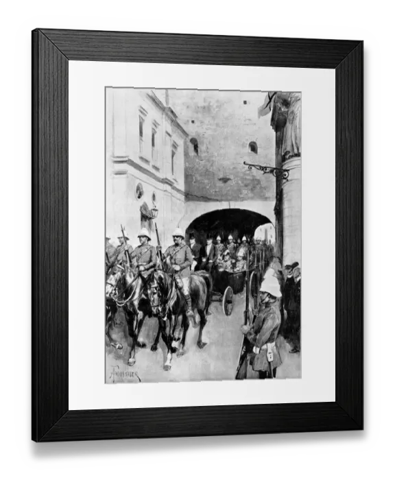 Framed Print : King Edward VII leaving the custom house Valetta 1903 Royal visit to Malta