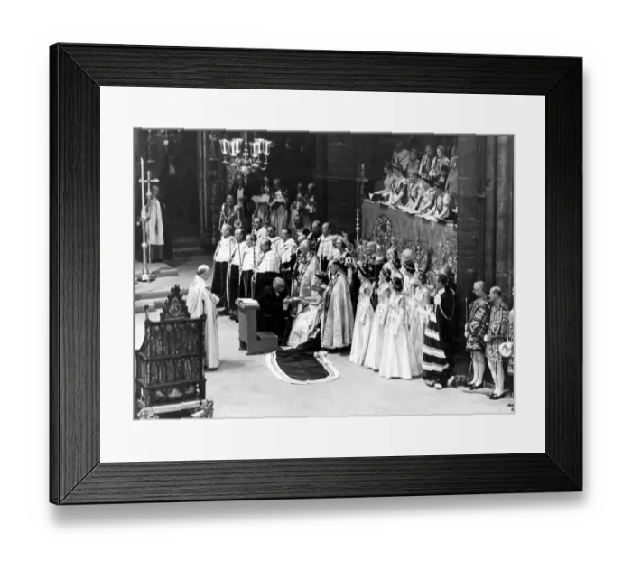 Framed Print : Coronation of Queen Elizabeth II Queen Elizabeth II sits in the Chair of Estate Framed Print : Coronation of Queen Elizabeth II Queen Elizabeth II sits in the Chair of Estate