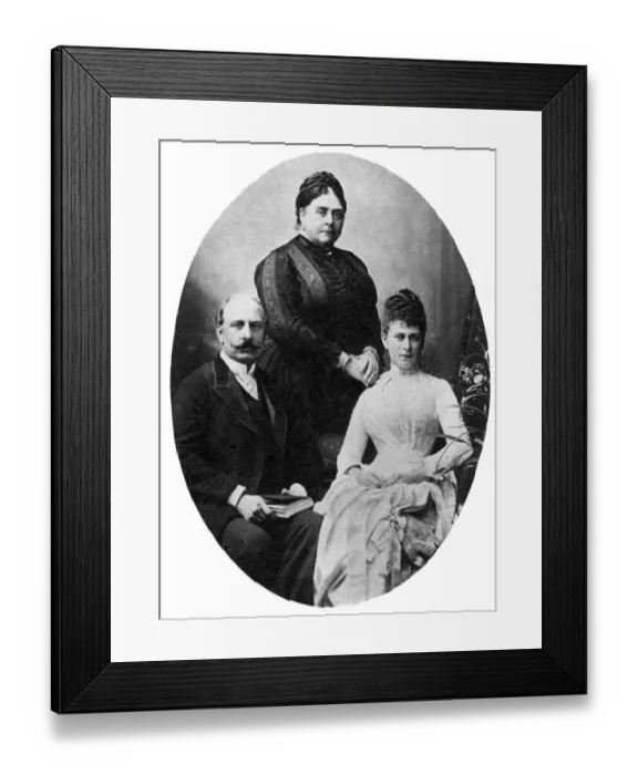 Framed Print : Queen Mary with her parents the Duke and Duchess of Teck undated Framed Print : Queen Mary with her parents the Duke and Duchess of Teck undated