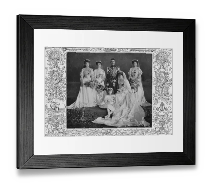 Framed Print : The Royal Bride and Bridegroom and the bridesmaids. after the ceremony at Windsor Framed Print : The Royal Bride and Bridegroom and the bridesmaids. after the ceremony at Windsor