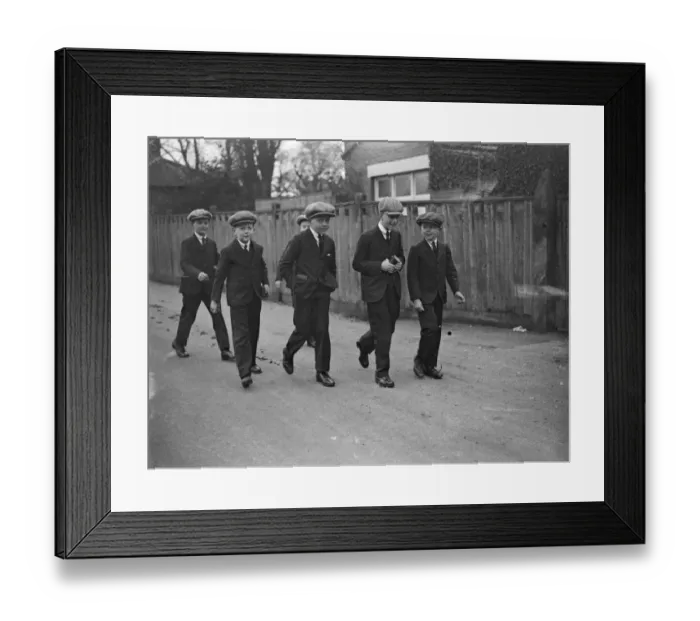 Framed Print : Lord Lascelles attends church with his school mates. Lord Lascelles, oldest son