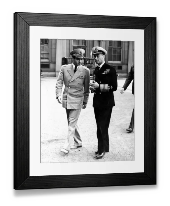 Framed Print : King George VI with the Shah of Persia at Buckingham Palace, London, England. 20 Framed Print : King George VI with the Shah of Persia at Buckingham Palace, London, England. 20