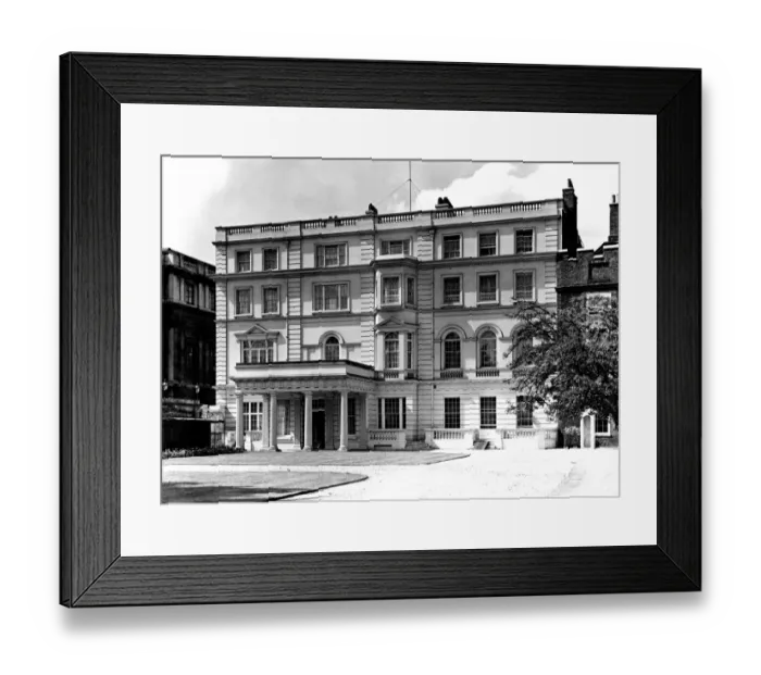 Framed Print : Clarence House. The garden front. The two bays above the portico represent