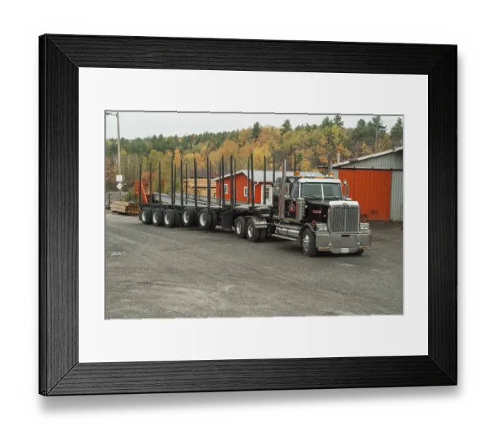 Framed Print : A 6 x4 western star tractor unit hitched up to a 5 axle (2 of which are lift axles)