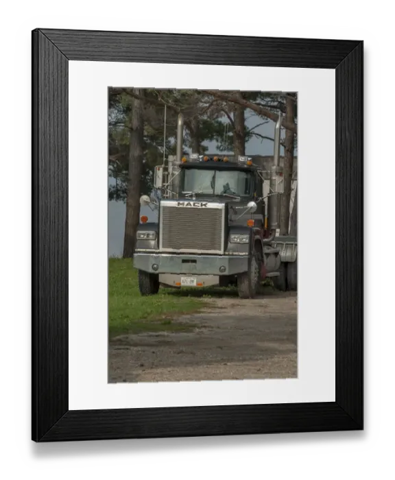 Framed Print : Old MACK 4x4 semi (articulated) tractor unit parked up on Manitoulin Island Ontario Framed Print : Old MACK 4x4 semi (articulated) tractor unit parked up on Manitoulin Island Ontario