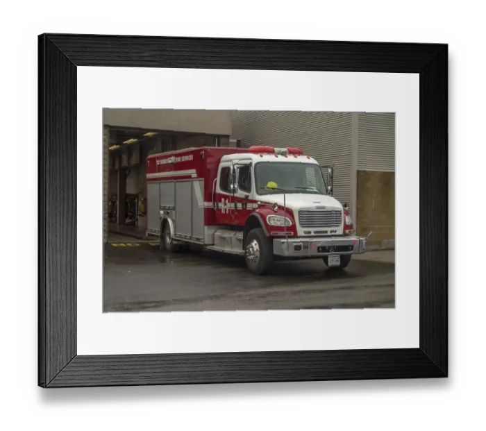 Framed Print : A rigid 4 wheeled Freightliner in service with the sudbury Ontario Canada Fire service Framed Print : A rigid 4 wheeled Freightliner in service with the sudbury Ontario Canada Fire service