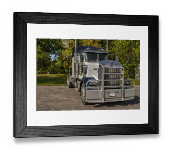 Framed Print : Kenworth 6x4 semi unit parked in the sun against gorgous autumn colours