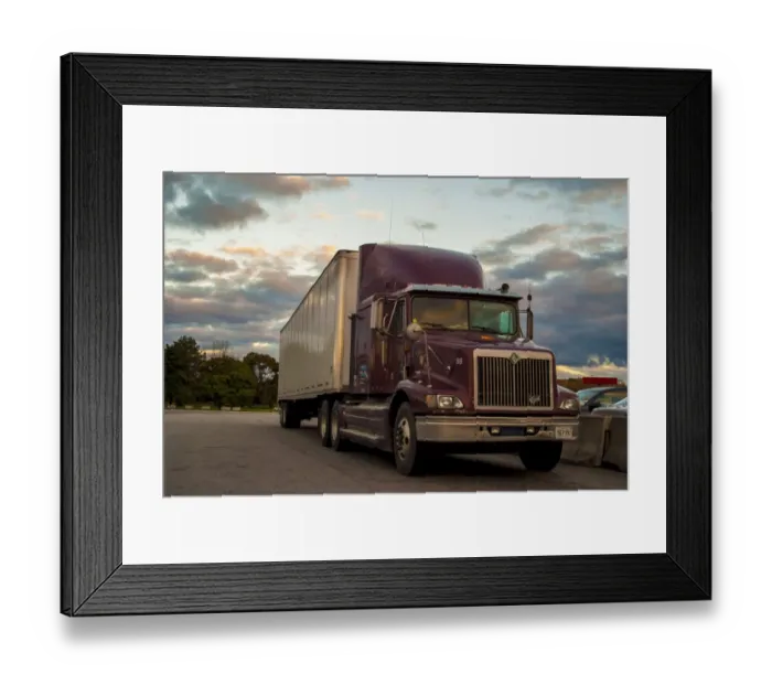 Framed Print : Resting at dusk on a Hy401 service station sw of Toronto was this International Eagle