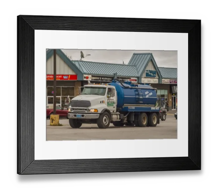 Framed Print : Sterling 6 wheeler, rigid tanker, fitted for specialist operations of sewage collection Framed Print : Sterling 6 wheeler, rigid tanker, fitted for specialist operations of sewage collection