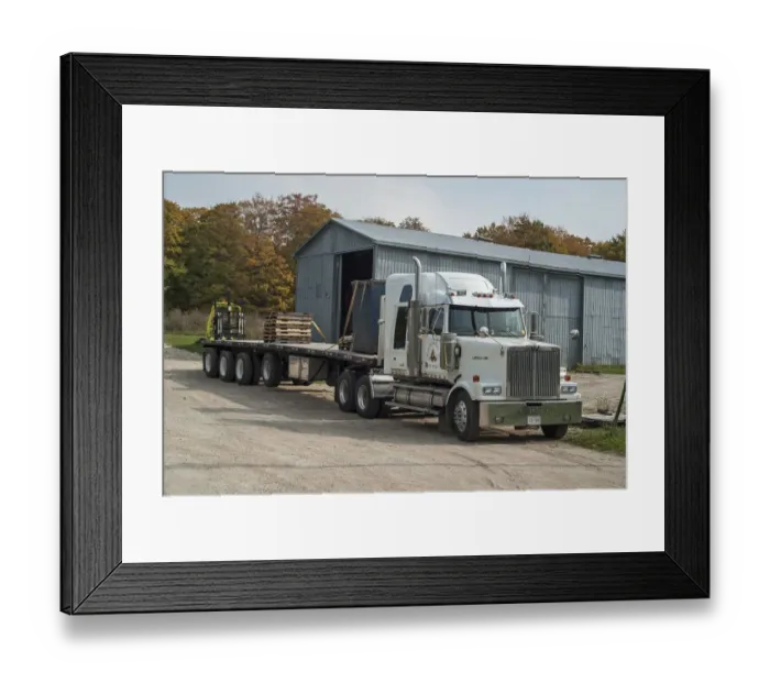 Framed Print : Western star 6x4 artic unit with a 4 axle lift trailer, the trailer is a flat bed Framed Print : Western star 6x4 artic unit with a 4 axle lift trailer, the trailer is a flat bed