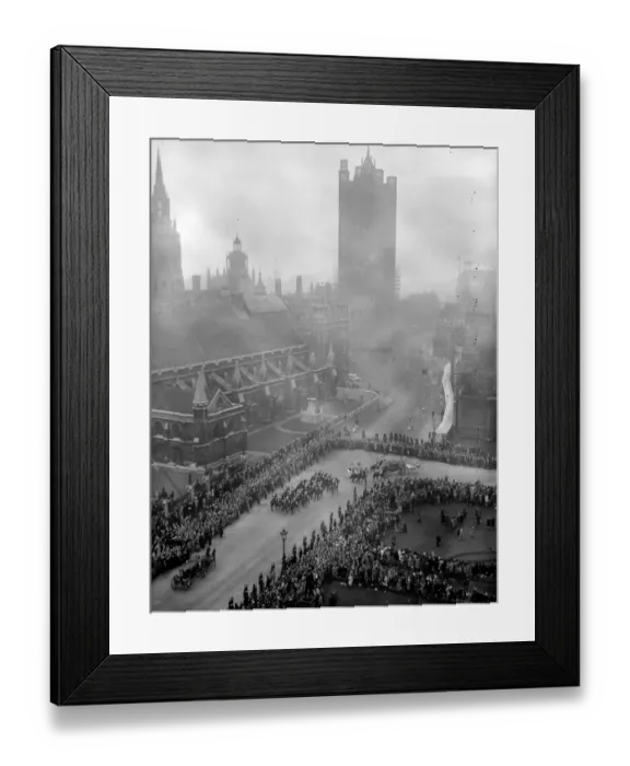 Framed Print : Royal Wedding. The Irish State Coach seen in Parliament Square approaching Westminster Abbey Framed Print : Royal Wedding. The Irish State Coach seen in Parliament Square approaching Westminster Abbey