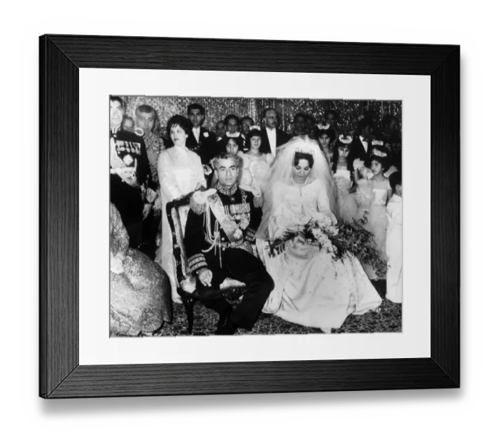 Framed Print : The Shah of Persia marries his art student, Farah. The Royal Couple after the ceremony Framed Print : The Shah of Persia marries his art student, Farah. The Royal Couple after the ceremony