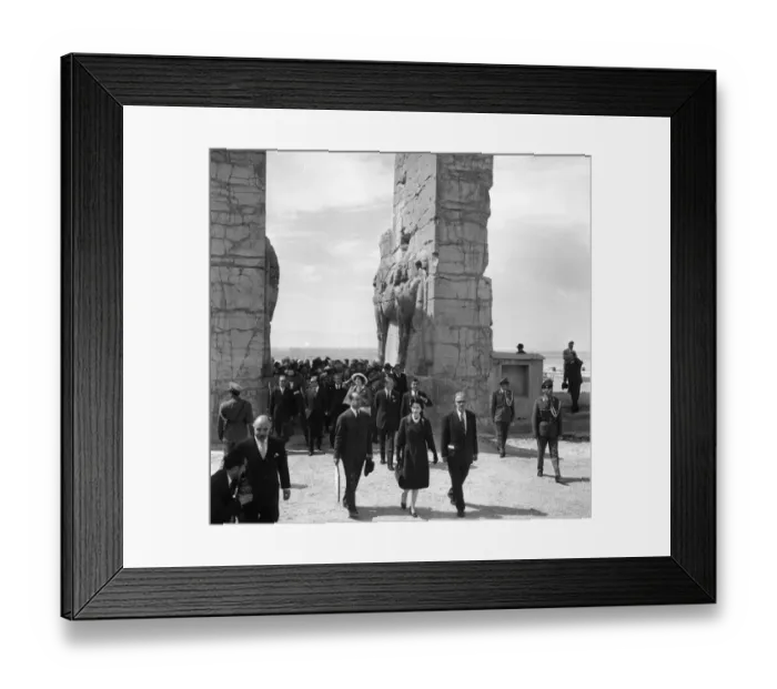 Framed Print : H. M. Queen Elizabeth II touring the ancient city of Persepolis 7th March 1961 Framed Print : H. M. Queen Elizabeth II touring the ancient city of Persepolis 7th March 1961