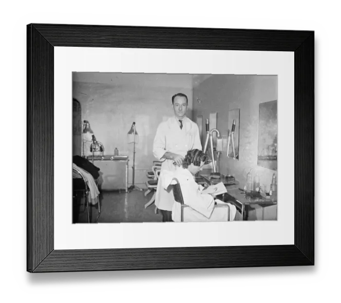 Framed Print : Princess Marinas hairdresser to help prepare royal bride for her wedding. M Gaude of Paris Framed Print : Princess Marinas hairdresser to help prepare royal bride for her wedding. M Gaude of Paris