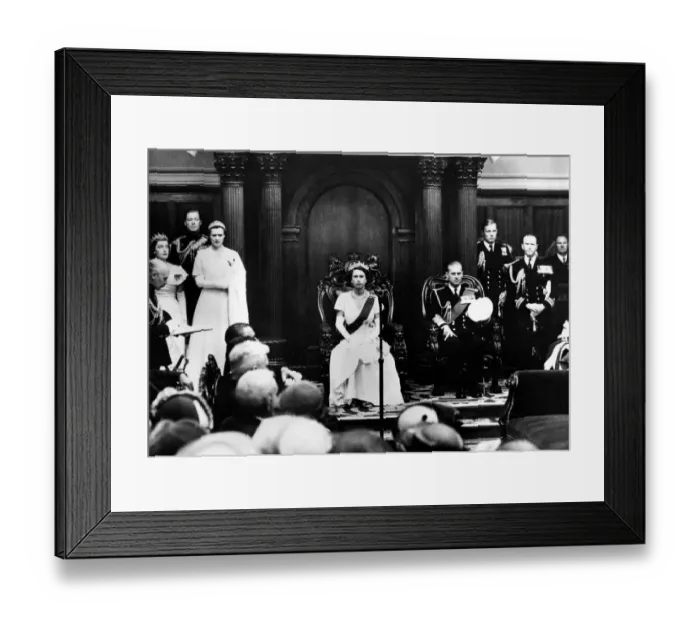 Framed Print : Queen Elizabeth II makes history as with the Duke of Edinburgh at her side she takes Framed Print : Queen Elizabeth II makes history as with the Duke of Edinburgh at her side she takes