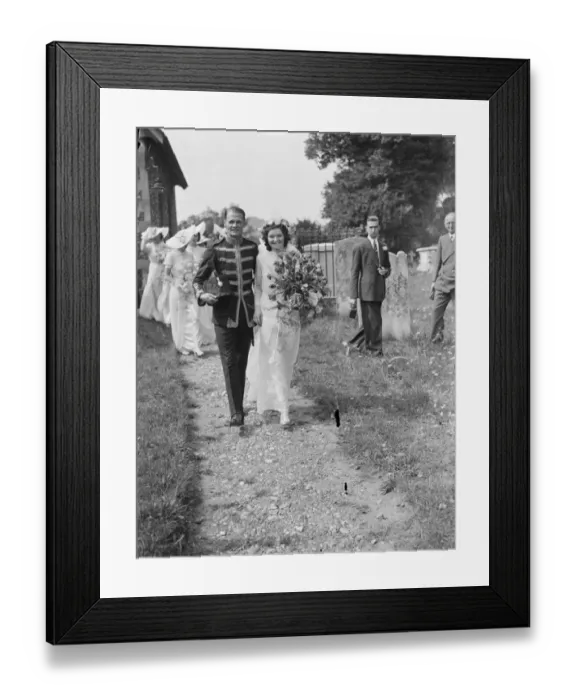 Framed Print : The wedding of Mr Archie Percival Laurie Batsom RA and Miss Iris Ivy Gwen Kemp. The bride Framed Print : The wedding of Mr Archie Percival Laurie Batsom RA and Miss Iris Ivy Gwen Kemp. The bride