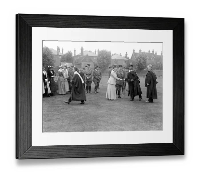 Framed Print : Royal visit to Bedford. At Bedford School. 27 June 1918 Framed Print : Royal visit to Bedford. At Bedford School. 27 June 1918