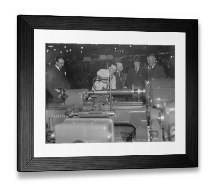 Framed Print : Prince of Wales visits machine tool exhibition at Olympia. 14 November 1934 Framed Print : Prince of Wales visits machine tool exhibition at Olympia. 14 November 1934