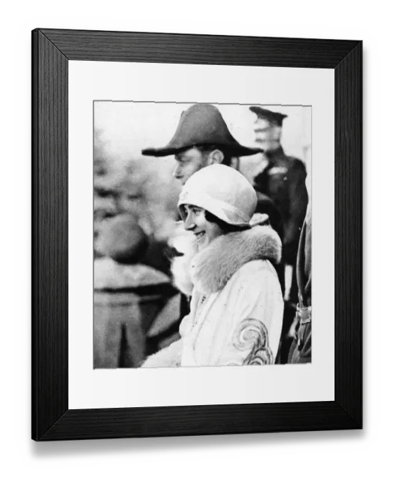 Framed Print : Duke and Duchess of York (future King George VI and Queen Elizabeth) watching a march Framed Print : Duke and Duchess of York (future King George VI and Queen Elizabeth) watching a march