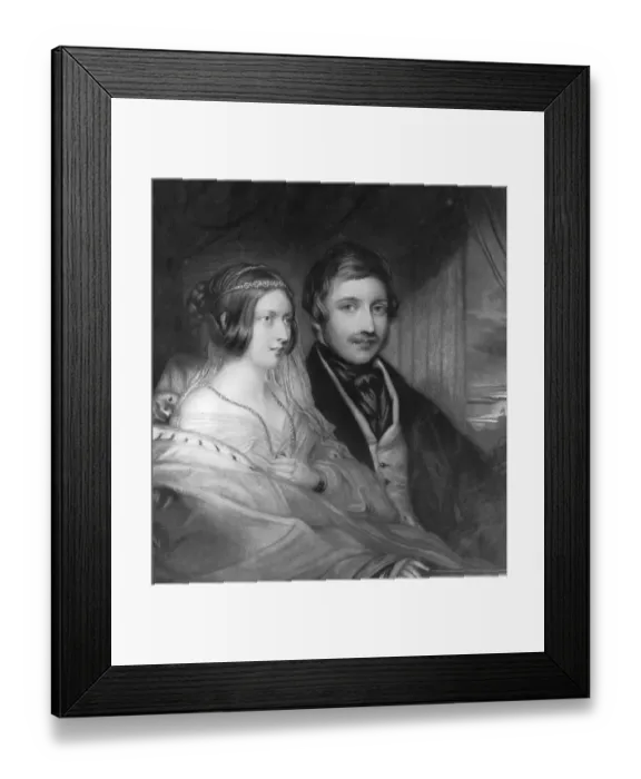 Framed Print : Queen Victoria and Prince Albert drawn from life in the Royal Box at the Italian Framed Print : Queen Victoria and Prince Albert drawn from life in the Royal Box at the Italian