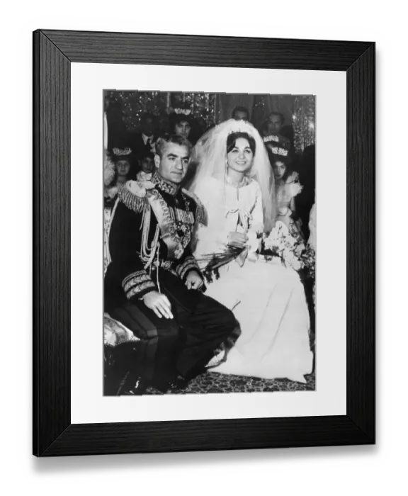 Framed Print : The Shah of Persia marries his art student, Farah. The Royal couple after the ceremony Framed Print : The Shah of Persia marries his art student, Farah. The Royal couple after the ceremony
