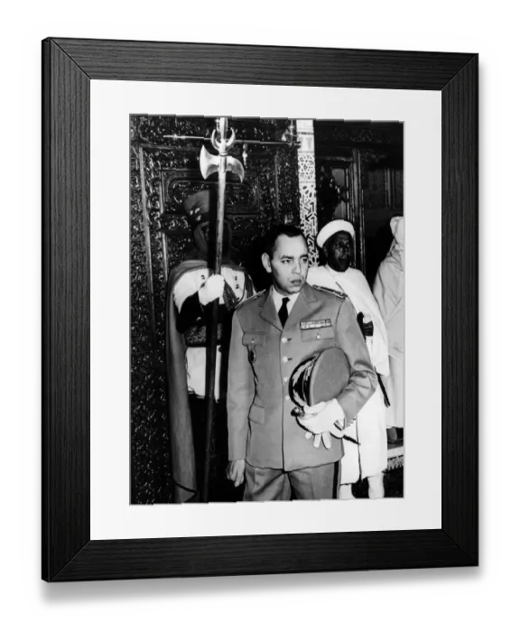 Framed Print : Crown Prince Moulay Hassan leaving the throne room in the Royal Palace at Rabat, Capital of Morocco