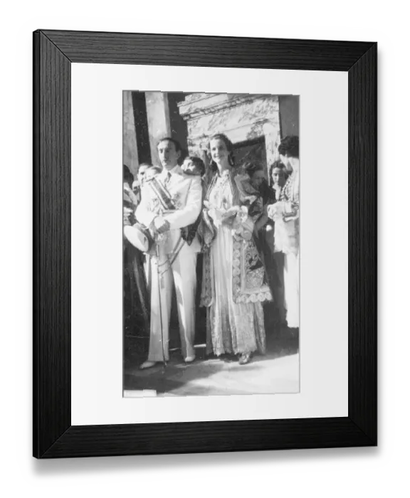 Framed Print : King Zog and his Queen at reception in Tirana, 10th anniversary of Kings proclamation, celebrated Framed Print : King Zog and his Queen at reception in Tirana, 10th anniversary of Kings proclamation, celebrated
