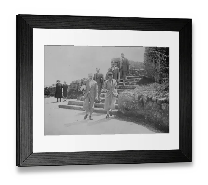 Framed Print : The Prince of Wales leaving Star Castle during his visit to the Scilly Isles. 1933 Framed Print : The Prince of Wales leaving Star Castle during his visit to the Scilly Isles. 1933