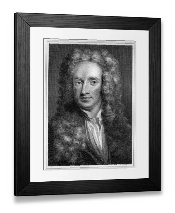 Framed Print : Sir Isaac Newton (25th December 1642 - 20th March 1726-7) painted by G. Kneller Framed Print : Sir Isaac Newton (25th December 1642 - 20th March 1726-7) painted by G. Kneller