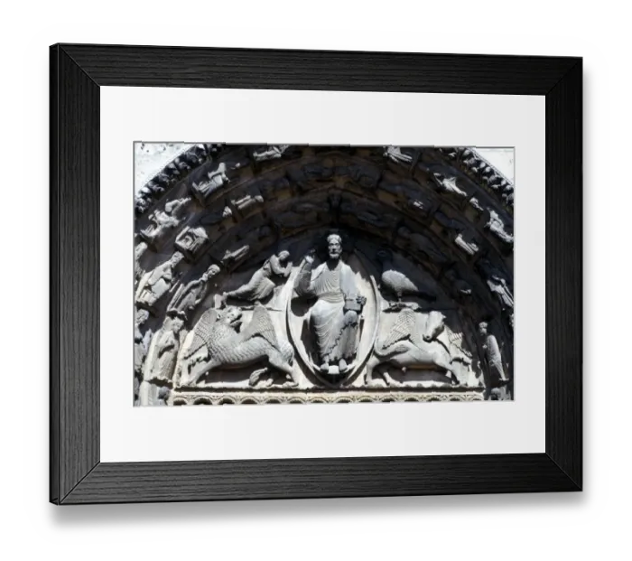 Framed Print : Ast. Sites Chartres The tympanum of the Royal portal with the four zodiacal symbols Framed Print : Ast. Sites Chartres The tympanum of the Royal portal with the four zodiacal symbols