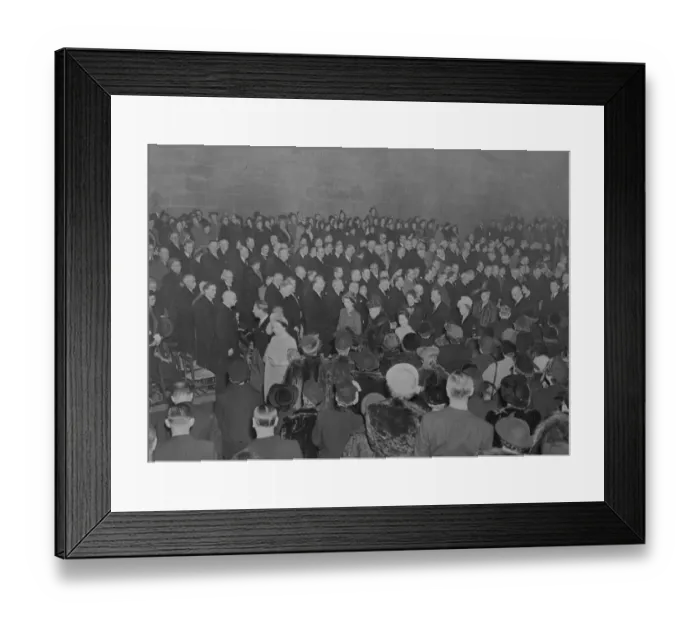 Framed Print : The King opens the new House of Commons. Their Majesties the King and Queen followed Framed Print : The King opens the new House of Commons. Their Majesties the King and Queen followed