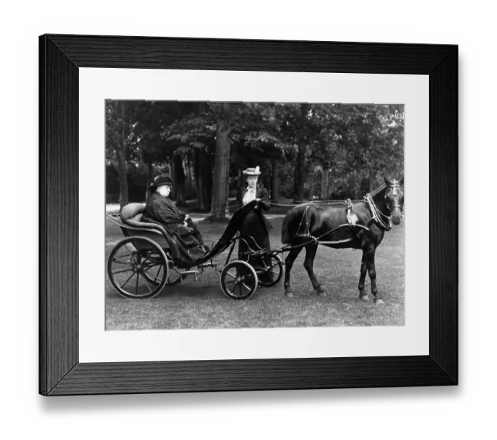 Framed Print : HM Queen Victoria in Pony Carriage with HRH Princess Victoria of Wales 29th July 1892