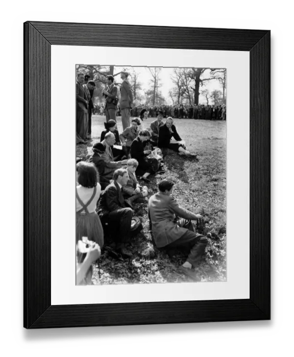 Framed Print : Royal Family Relax Just one of the many happy groups watching the Olympic Horse Framed Print : Royal Family Relax Just one of the many happy groups watching the Olympic Horse