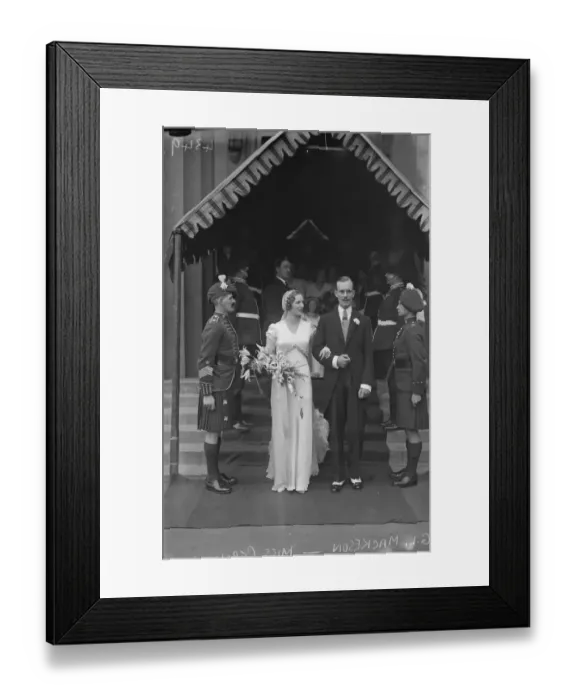Framed Print : Wedding at the Royal Military Chapel. The wedding of Mr G L Mackeson, and Miss