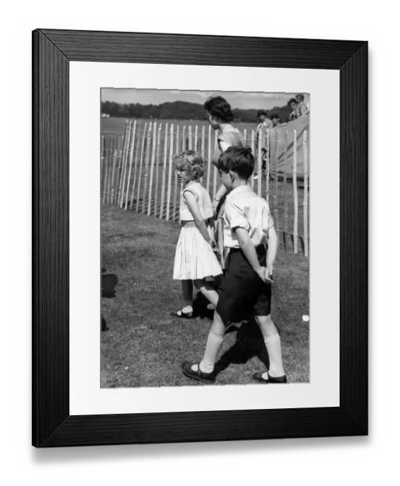 Framed Print : The Queen Prince Charles and Princess Anne watching polo matches at Windsor Great Framed Print : The Queen Prince Charles and Princess Anne watching polo matches at Windsor Great