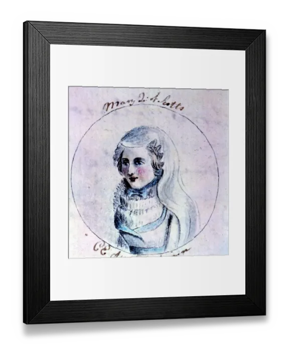 Framed Print : Mary Queen of Scotts. Watercolour sketches by Cassandra Austen: One of six sketches Framed Print : Mary Queen of Scotts. Watercolour sketches by Cassandra Austen: One of six sketches