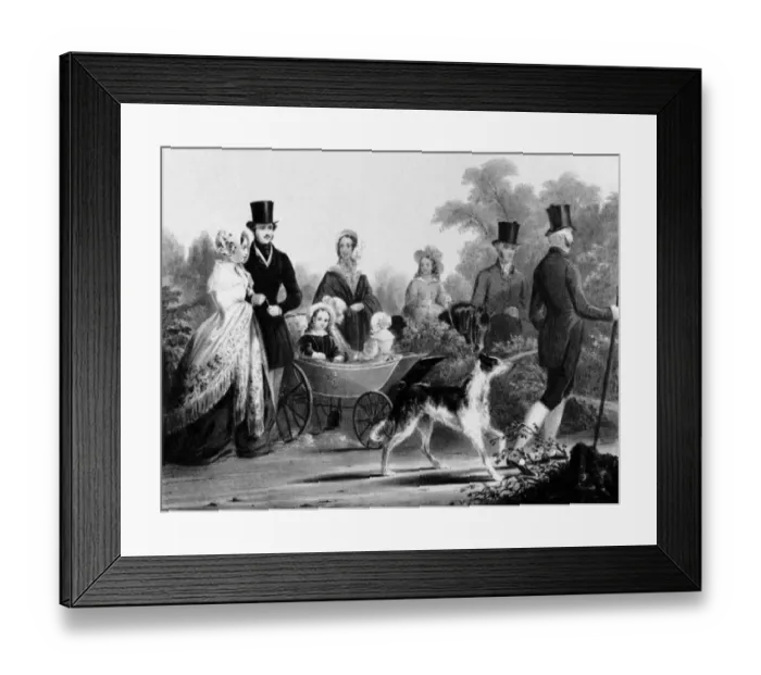 Framed Print : The Royal Family walking in the grounds of Buckingham Palace. Queen Victoria, Prince Albert Framed Print : The Royal Family walking in the grounds of Buckingham Palace. Queen Victoria, Prince Albert