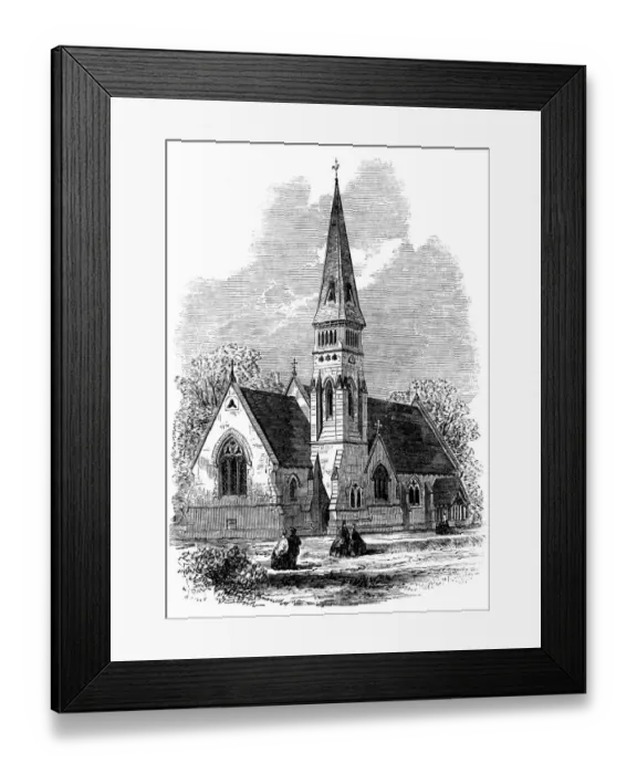 Framed Print : St. Marys Church, Ide Hill, Kent. 1866 Framed Print : St. Marys Church, Ide Hill, Kent. 1866