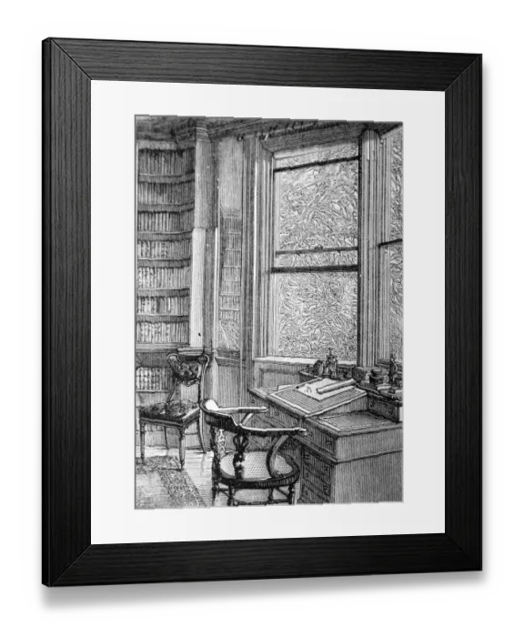 Framed Print : The Life of Charles Dickens The study of Gadshill Place Dickens moved from London