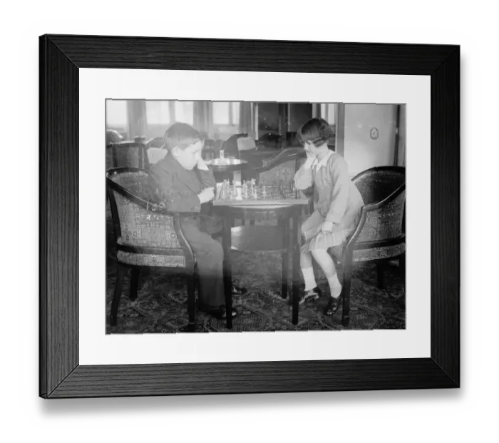 Framed Print : 13 1  /  2 year old competitor in Margate chess congress. Chess champions from every