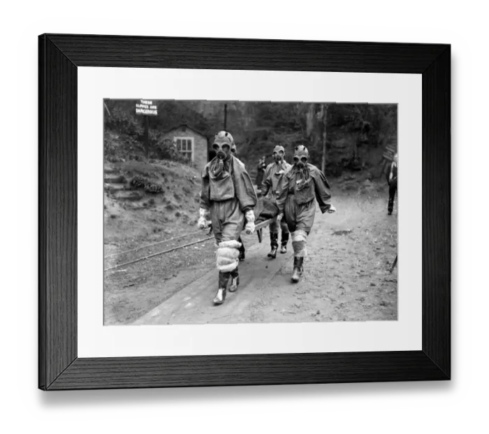 Framed Print : Gas Attack by Air. The famous Chislehurst Caves formed the scene of action for Framed Print : Gas Attack by Air. The famous Chislehurst Caves formed the scene of action for